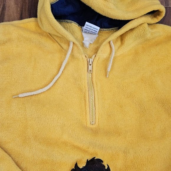 90s Looney Tunes Taz Graphic Hoodie Fleece Hooded Sweatshirt Quarter Zip 2X - Picture 7 of 9
